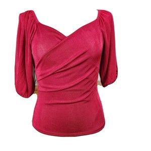Week & Plum Red Surplice Crop Top M Altai Inc